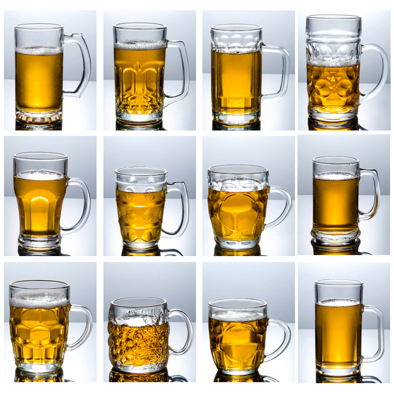Glass Beer Mug Size Bar Zale Beer Cup KTV Personality Wine Cup Thickened Glass Cups Fine Brewery Cup