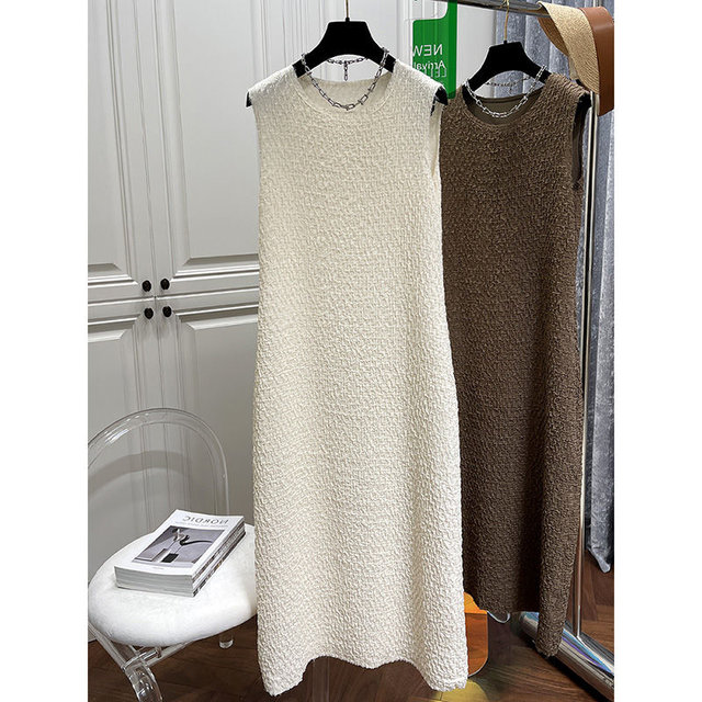 Summer ຂະ​ຫນາດ​ໃຫຍ່​ພິ​ເສດ 300 pounds loose bubble round neck skirt ຍາວ​