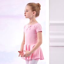 Childrens dance clothes Girls summer ballet skirt short sleeves grade examination practice clothes dance dress gymnastics clothes Chinese clothing