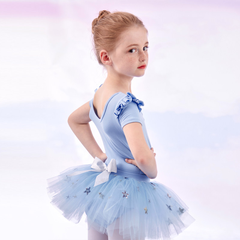 Dance dress for girls summer practice dress short sleeve girls ballet dress dance dress Chinese dance young children's clothes