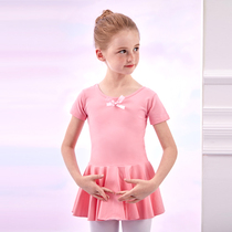 Ballet skirt childrens dance clothes summer test special split Suit Girl short sleeve gymnastics body dance suit