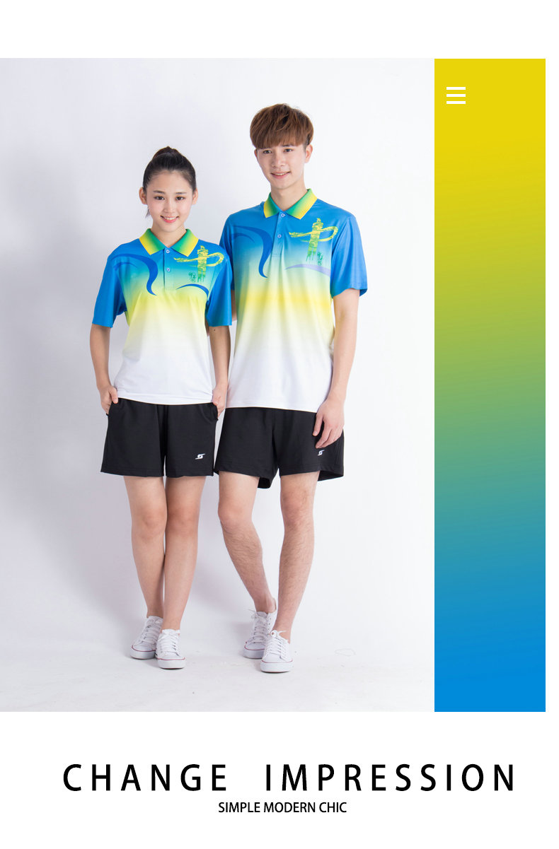 Mùa hè quần short tay ngắn thể thao phù hợp với nam giới và phụ nữ thấm hút mồ hôi thoáng khí ve áo ngắn tay thể thao cạnh tranh quần áo thể dục dụng cụ nhóm - Thể thao sau bộ adidas nữ mùa đông
