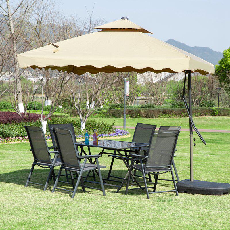 Balcony Small Table Outdoor Furniture Balcony Garden Table and Chair Umbrella Table and Chair Kit Outdoor Table and Chair Leisure Table and Chair Folding