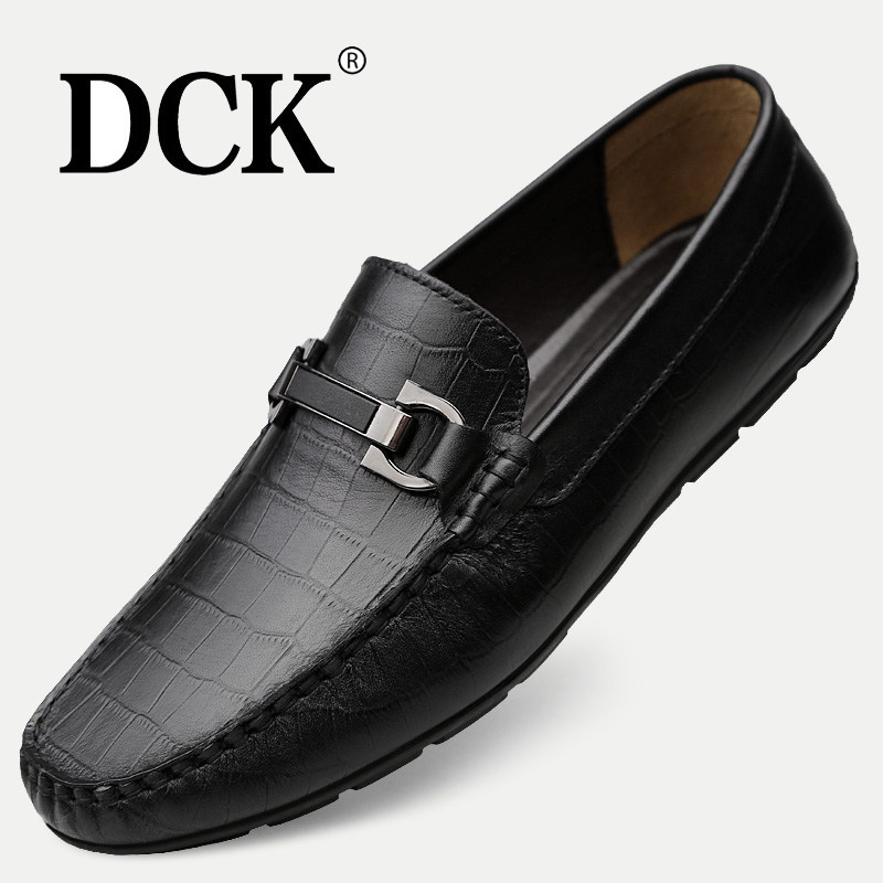 DCK flagship store men's shoes 2022 Summer new genuine leather beans Bean Shoes Sloth Daddy Shoes Men Casual Leather Shoes
