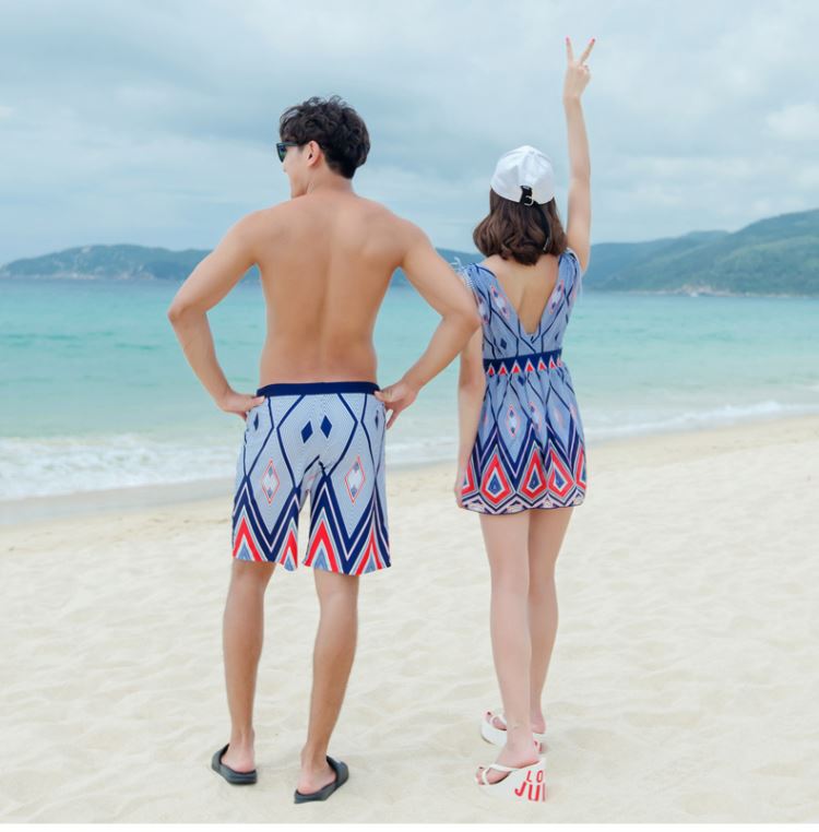 Người yêu thích áo tắm phù hợp với cặp đôi người mẫu mùa xuân nóng bỏng gợi cảm áo tắm nữ bảo thủ thân hình mảnh mai một mảnh che bụng nhỏ tươi - Vài đồ bơi đồ đôi nam nữ đi biển