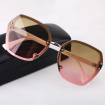 White frame sunglasses womens new fashion big frame large face slim sunglasses anti-UV and elegant sunglasses tide
