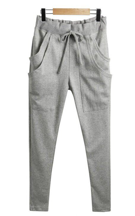 Autumn new men's pure cotton plus fertilizer XL cross pants Harem pants tapered pants pencil sports trousers pencil pants