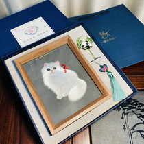 Purely handmade Suzhou embroidery double-sided embroidery solid wood ornaments bookmarks Chinese style special gifts business souvenirs abroad