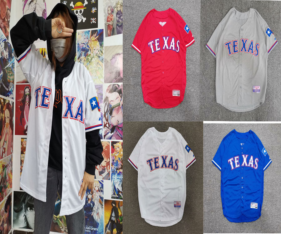 hiphop jersey hip hop baseball gown short sleeve street big size sweatshirt male and female same baseball lining Texans