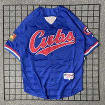 European and American hip-hop short-sleeved cardigan baseball uniform Cubs mens and womens same style oldschool hip-hop skateboard outer wear fashion