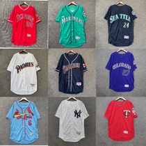 vintage American street retro embroidery stripes European and American High Street baseball uniforms short sleeve T-shirt blouse cardiovert jacket