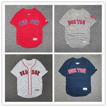 Boston Red Sox American baseball clothes Embroidery Letters Short Sleeve Cardiovert Coats Street Dance Hip Hop Jersey Man and Men