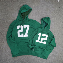 Male and female middle-length rugby jersey plus hat embroidered big code ball conqueror hip hop street dance digital pro-dress