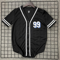 Summer European and American large size cardigan short-sleeved baseball uniform sports mens and womens fitness hip-hop hip-hop skateboard BBOY jacket trendy