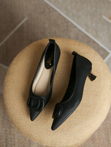 TU JIA (high-quality recommendation) 2023 Korean style single shoes for women medium and slim womens shoes with metal buckles sexy single shoes