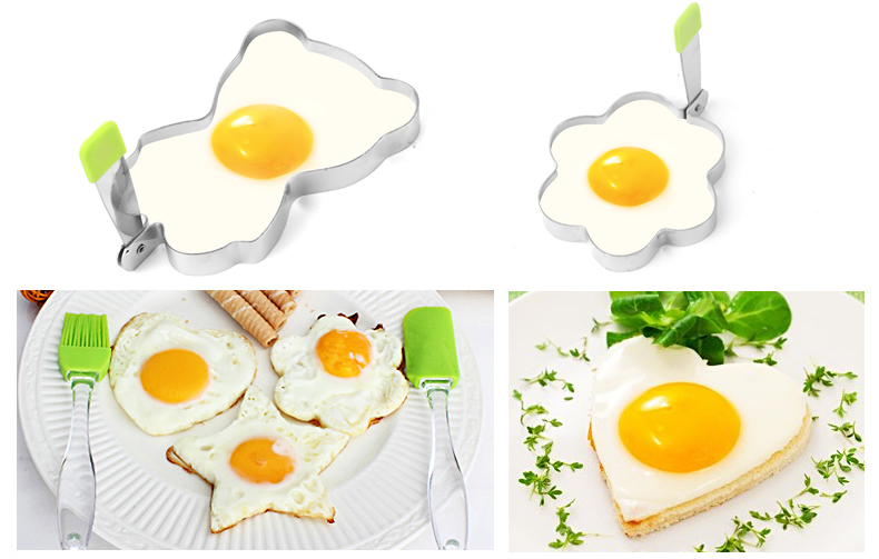 Trứng tráng thép không gỉ dày yêu thích bữa sáng khuôn luộc trứng khuôn sáng tạo chiên trứng khuôn DIY trứng ốp la - Tự làm khuôn nướng khuôn làm kem silicon