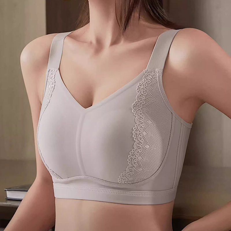 Victoria Minoolin Seamless Large Bust Minimizing Bra for Women, Plus Size, Wireless Bunny Ear Cup Bra