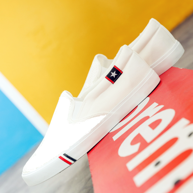 Summer tidal shoes 2022 new youth canvas shoes white Han edition casual cloth shoes lazy students shoes