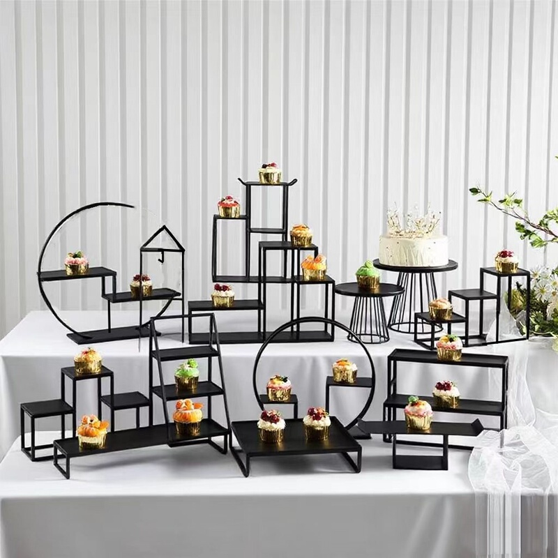New Chinese-Style Black Dessert Display Stand, Buffet Cold Meal Tea Break Table, Wedding Birthday Afternoon Tea Snack Stand New Chinese-Style Black Dessert Display Stand, Buffet Cold Meal Tea Break Table, Wedding Birthday Afternoon Tea Snack Stand