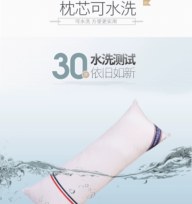 Gối đôi cotton đôi gối người lớn 1,2m1,8 m 1,5 dài gối đôi gối dài gối có thể giặt gối cao su non babymoov