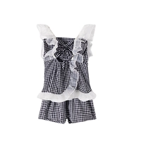 Черно -белая топ сетки+брюки