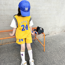 66 Princess girl sports suit basketball suit 2021 New Baby children children thin two-piece summer tide