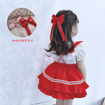 66 Princess with the same 2020 spring girls lolita headdress Japanese red streamer large bow spring hairpin