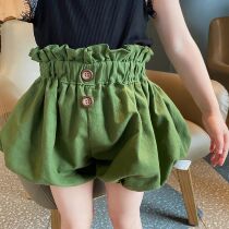 66 Princess Girl Flower pants shorts summer baby thin baby pumpkin pants children summer bloomers wear tide