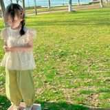 Детская футболка с коротким рукавом для принцессы, приятная телу летняя летняя одежда без рукавов, коллекция 2023, в западном стиле