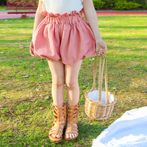 66 Princess girls shorts summer flower bro pants childrens summer clothes thin baby pumpkin pants pants summer tide