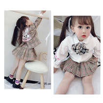 66 Princess childrens suit 2020 spring new girl skirt two-piece set female baby Korean version of the college style small suit