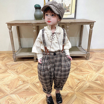 66 Princess girls with pants 2021 new spring and autumn thin boys and children baby early autumn clothes foreign autumn clothes