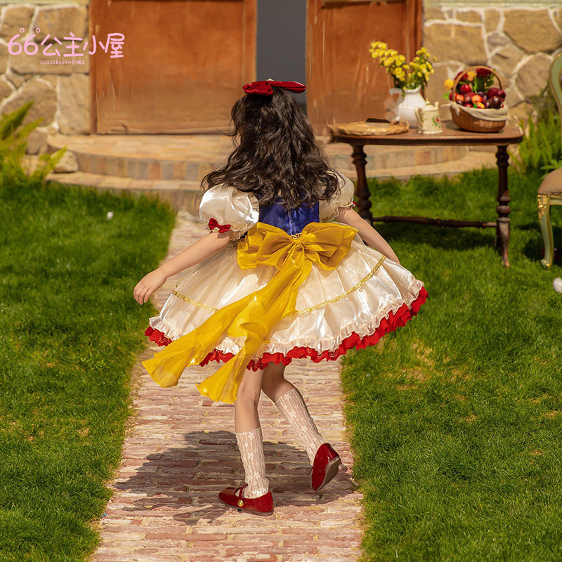 66 Princess Dress Girls' Dress Children's Lolita Dress Baby Girl New Disney Snow White Birthday Dress