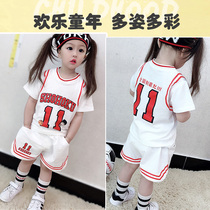 66 princess with the same 2020 summer new mens and womens cartoon childrens short-sleeved suit basketball sports two-piece set