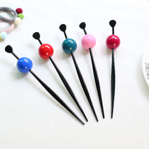 Korean candy color round ball hairpin hairpin simple retro style hair fork beads Japanese hair tools hair accessories New