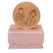  DIY creative gifts Woodcut painting gifts Beech rotating music box Music box Birthday gift custom photos