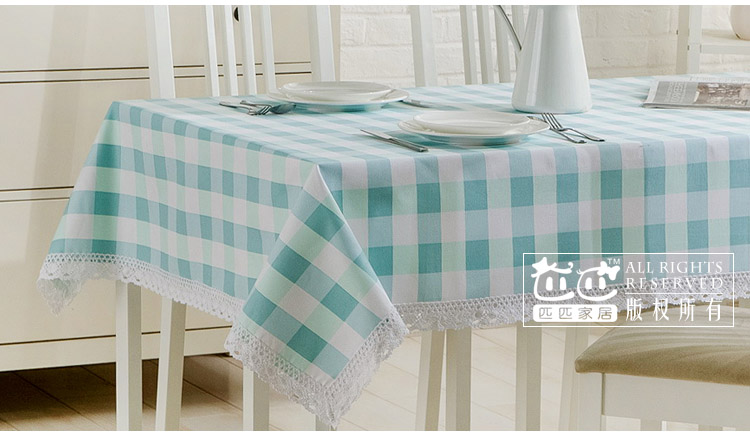 Cotton đôi sợi dọc đôi vĩ độ đơn giản Hàn Quốc kẻ sọc nhỏ tươi ren vải vải bàn cà phê vải bìa tùy chỉnh khăn trải