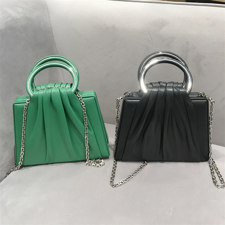 Dissana 2021 new women's bag counter full leather pleated hand-held diagonal bag 8213013901