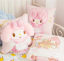 Cute Cartoon Teenage Girl Hearts Small Cotton Wool Cuddle Pillow Cushions Air Conditioning Blanket Warm Hands Cover Three-in-one