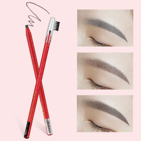 Lápiz de cejas con hilo rosa dorado para mujer, resistente al agua, sin decoloración, tipo desprendible para maquillador, lápiz de cejas de larga duración, sin manchas