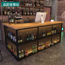 Cashier Retro restaurant Bar Corner bar Bar Wrought iron grill Restaurant Barbershop Front desk Reception desk customization