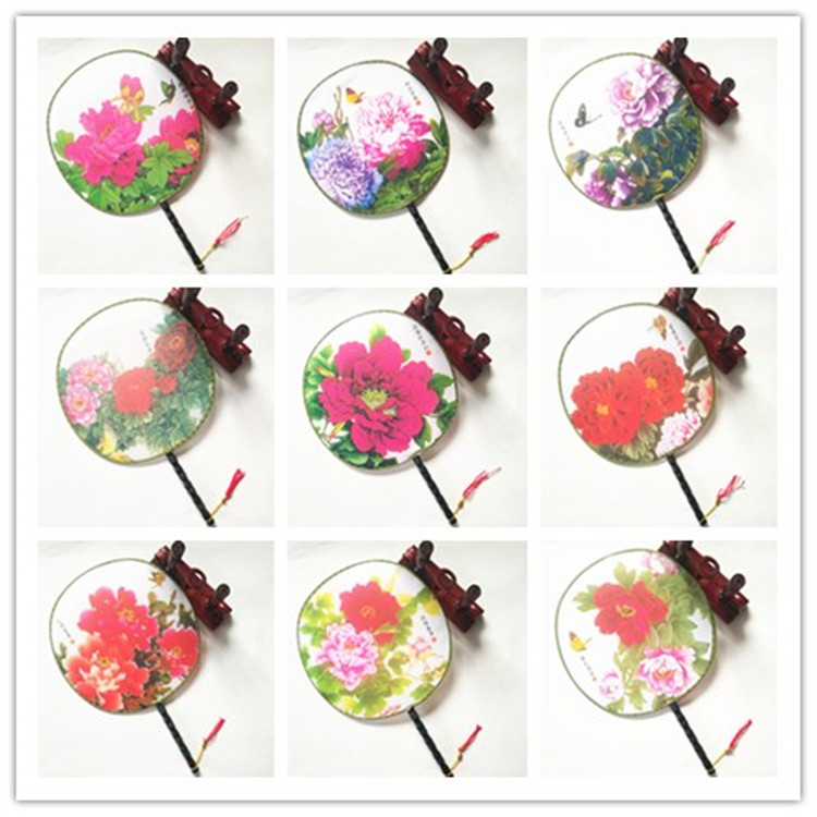 Small group fan classical palace fan Chinese style kindergarten fan Hanfu cos dance round fan ancient style summer 22 cm