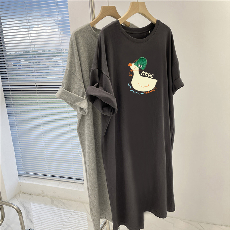 Cotton Short-Sleeved T-Shirt for Women, Summer Loose Casual Plus-Size Top, High-End Feel, Covers the Hips, Long Skirt That Goes Past the Knee Cotton Short-Sleeved T-Shirt for Women, Summer Loose Casual Plus-Size Top, High-End Feel, Covers the Hips, Long Skirt That Goes Past the Knee