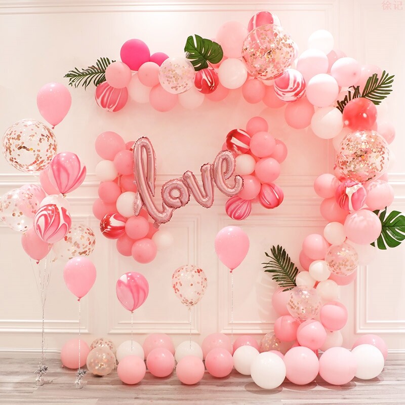 Internet celebrity wedding chain wedding room decoration wedding layout scene engagement wedding balloon supplies creative package
