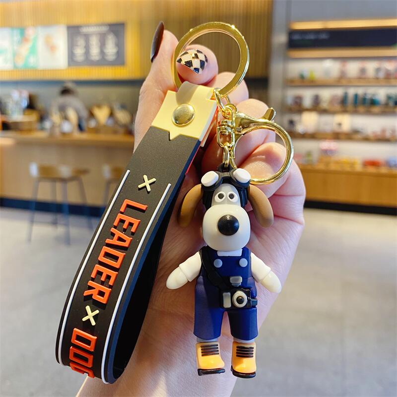 Cartoon Cute Boss Dog Keychain for Women, Exquisite Key Chain Doll Pendant for Men, Car Key, Backpack Pendant Gift