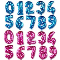 30 Inch Powder Blue Big Digital Aluminum Film Balloon Baby Children 1-9 Birthday Birthday Party Supplies Decoration Arrangement
