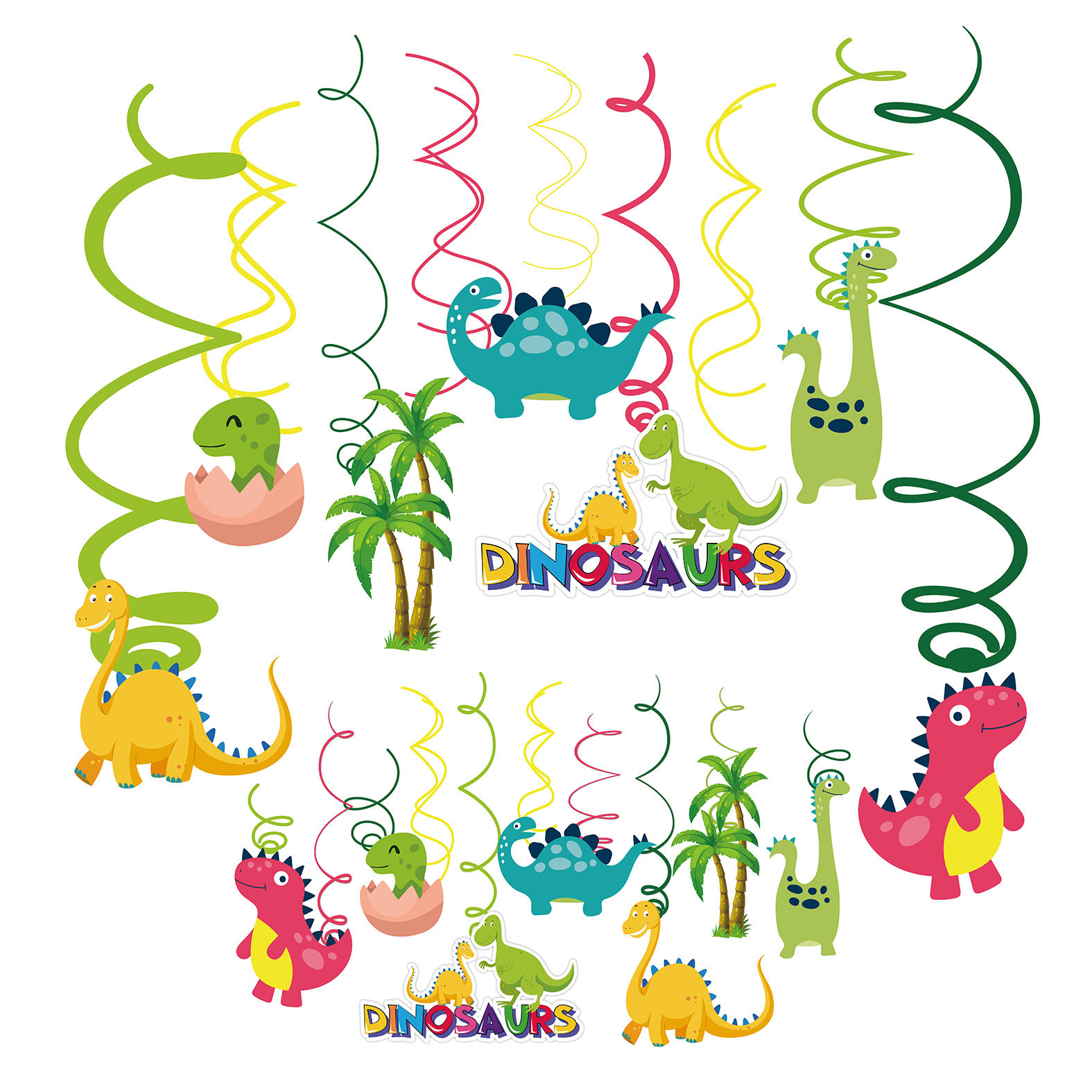 Dinosaur themed party Supplies children's birthday arrangement hanging decorated ceiling hallway floor hanging ornaments-Taobao