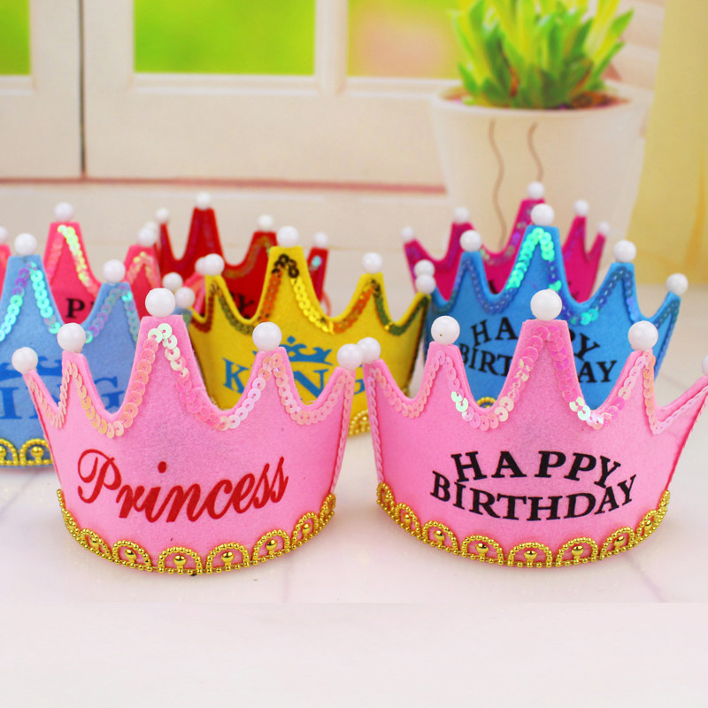 Baby birthday hat luminous hat crown hat children's one-year-old party decoration supplies adults can bring