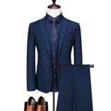 Пиджак классического кроя, мужской комплект, модный костюм для отдыха, свадебное платье, в корейском стиле, облегающий крой