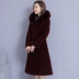 Lông cừu lông cừu lông xù nữ mới 2018 dài lông cáo Lông xù lông một lông áo khoác lông thỏ Faux Fur